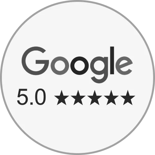 Google 5.0-star rating review badge