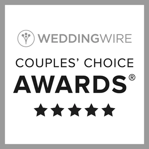 WeddingWire Couples' Choice Awards 5-star rating badge